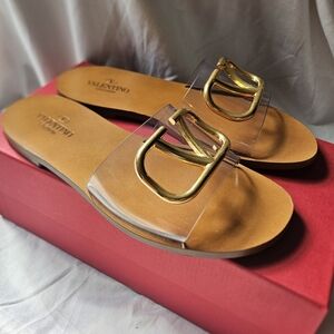 VALENTINO GARAVANI Transparent Logo Slide Sandal